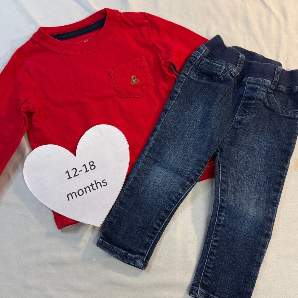 GAP - Red Long Sleeve Shirt and matching denim jeans